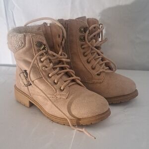 MIA Tan Combat Boots with Lace-Up Design